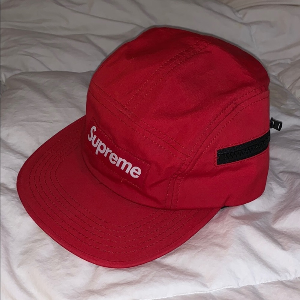 Supreme Side Zip Camp Cap Red